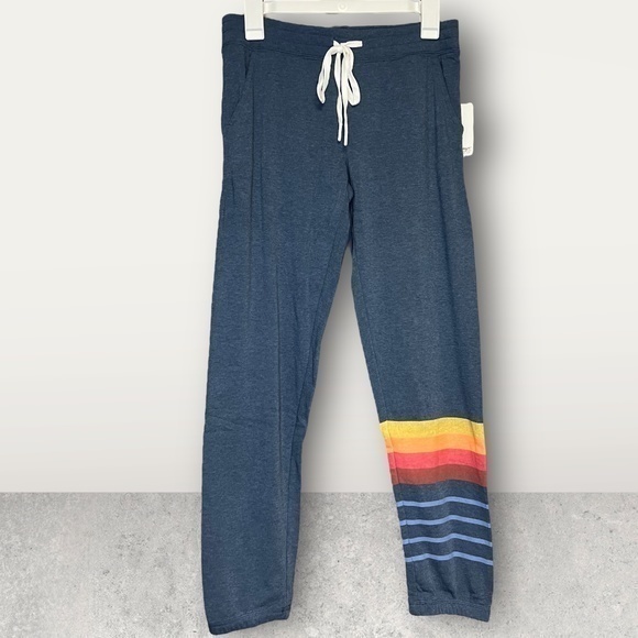 PJ Salvage Other - NEW ~ PJ SALVAGE LUXURY SLEEP PANTS SIZE XSMALL~ BLUE ~ POCKETS SUNSHINE STRIPES
